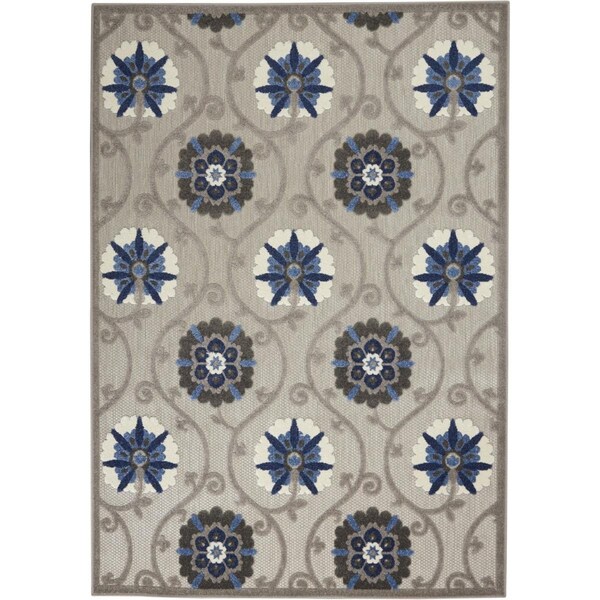 Palacedesigns 5 x 8 ft. Gray & Blue Indoor & Outdoor Area Rug - Gray Blue - 5' x 8' PA3667525 - main